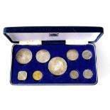 Two cased coin proof sets. Elizabeth II Bahama Islands nine coin set 1966, one Cent - five