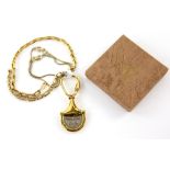 Vintage Gucci key ring in original box, marked Gucci Italy, two matching Christian Dior bracelets,
