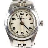 Rolex Oyster ladies wristwatch in stainless steel case, the signed dial with alternate Arabic
