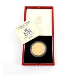 Royal Mint, 1993 Coronation 40th Anniversary gold proof crown, 39.94 grams, with certificate