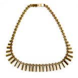 Cleopatra style fringe necklace, concealed clasp, 36cm, in 9 ct yellow gold . CONDITION9 ct gross
