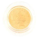 Royal Mint, One Pound 2005 'Menai Strait' gold proof boxed as issued with certificate numbered 1118.
