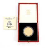 Royal Mint, 1993 Coronation 40th Anniversary gold proof crown, 39.94 grams, numbered 1803, with