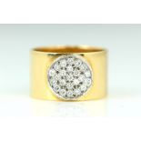 Jean Dinh Van, an 'Anthea' design ring , with central diamond pave set circular panel, estimated