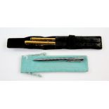 Tiffany & Co ballpoint pen with T shaped clip, and a parker pen set with a ball point and mechanical