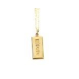 Royal Mint, Jubilee gold (9ct) ingot pendant, 2002, in original box.