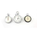 Nero Lemania a stainless steel pocket watch, the signed dial with Arabic numerals, hour markers,