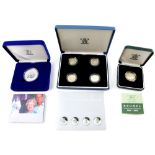 Royal Mint. Silver proof coins 2000's to include 2004 Silver Pattern Set, four coins, cased with