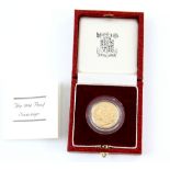 Royal Mint gold proof sovereign 1984, boxed.