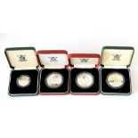 Royal Mint, various silver proof coin sets, 1990s. To include silver proof ten pence two coin set,