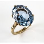 Synthetic blue spinel cocktail ring, mounted in 9 ct yellow gold, ring size M. CONDITION9 ct gross