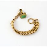 Victorian gold watch chain, with bolt ring and swivel clasps, in 15 ct yellow gold, 13.5cm in length