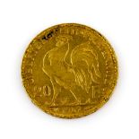 France gold 20 francs 1907.