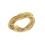 Italian multi link vintage bracelet, flat curb links to flat clasp, with a figure of eight safety
