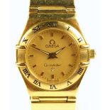 Omega a Ladies Constellation gold dress watch ,reference 553/865 the signed gold dial with hour