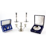 Elizabeth II silver items to include a four-light candelabrum, by Mappin & Webb, Birmingham 1970, 13