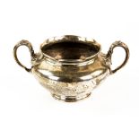 Victorian silver twin-handled sugar bowl, with floriform rim, by Edward & John Barnard, London,