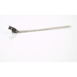 Edward VII Scottish silver novelty greyhound dog head letter opener, by Brook and Son, Edinburgh