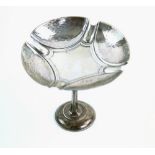 Arts and Crafts silver tazza with hammered panels by James Dixon and Sons, Sheffield 1909, 10.5 cm