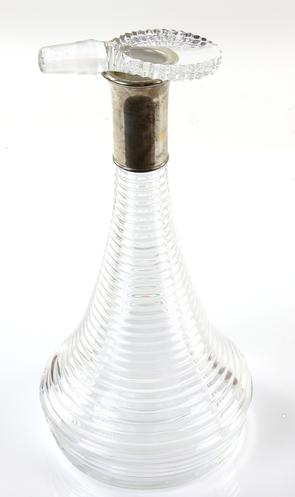 Mappin and Webb cut glass decanter with silver mount in original box. - Image 2 of 3