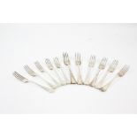 Six George V silver Old English pattern table forks, by William Hutton & Sons Ltd., various dates,