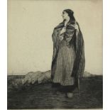William Lee Hankey (1869-1952) shepherdess and flock signed in pencil, print, 30cm x 27cm .