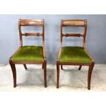 Set of six Regency mahogany bar back dining chairs,.