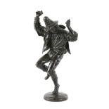Jean Jacques Feuchere (1807-1852) Tanzender junger Mann mit Sichel, Bronze (patinated) signed on the