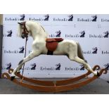 19th century style fibreglass rocking horse by Haddon Rockers, 185cm wide..