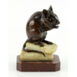 Charles Valton (French, 1851–1918) Souris sur un morceau de sucre bronze w/brown patina and