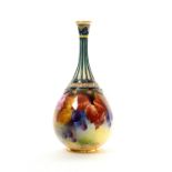 Royal Worcester vase decorated with Autumn leaves and fruit painted by Kitty Blake, date mark for
