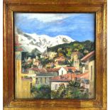 Sara Beatrice Dibdin (1874-1963), Sunshine and Snow, Menton, oil on board, signed with initials