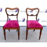 Set of six 19th century simulated rosewood balloon back dining chairs, . Structurally sound, two