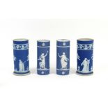 19th century Wedgewood jasperware spill vases (19cm) and 7 other similar. (8)Provenance part of a