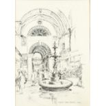 Leach, black and white print, 'Princes Street Market, Cork', 35cm x 24.5cm,.