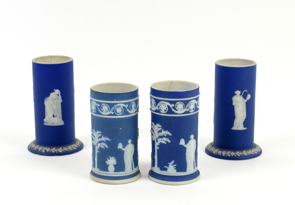 19th century Wedgewood jasperware spill vases (19cm) and 7 other similar. (8)Provenance part of a - Image 2 of 2