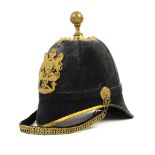 Post 1902 Royal Artillery Blue Cloth Ball-Topped Helmet of standard specification with gilt mounts