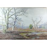 Joseph-Clément-Maxime Jeannot (1855-) woodland scene signed watercolour 76cm x 99cm .