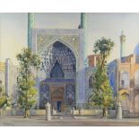 Yervand Nahapetian, (Iranian 1916-2006) The Charbagh School in Isfahan, watercolour on card,
