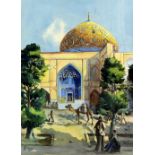 Two Iranian watercolours, The Charbagh School, signed Cilani Isfahan 1969, 59 x 43cm. The other