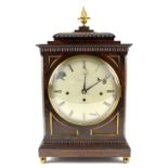 Rosewood cased bracket clock the white enamel dial signed Holmes & Son, Holborn Hill, with three