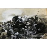 George Soper, British, 1870-1942, Arabian battle scene with cavalry, signed and dated '90, en