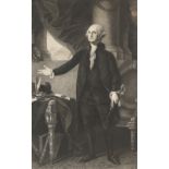 After Gilbert Stuart (1755-1828). Mezzotint Portrait of George Washington, 1st US President. ‘The