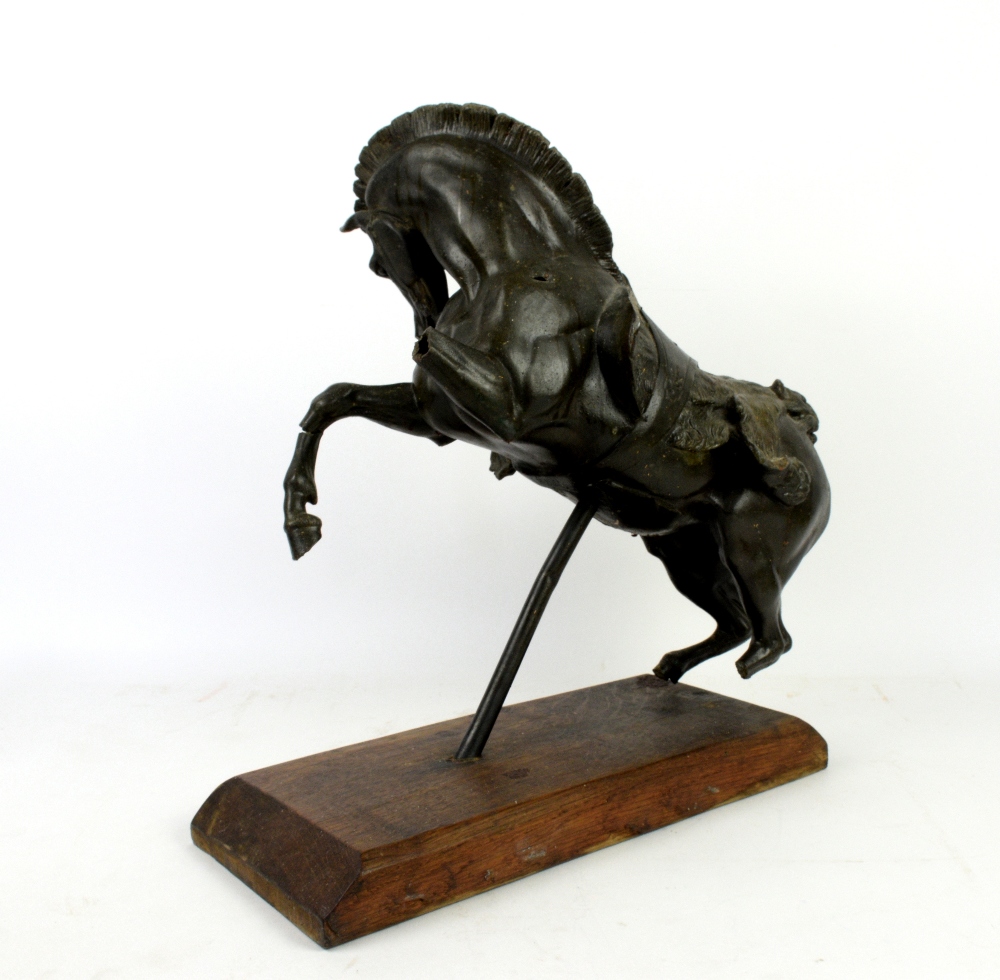 Early 20th century bronze of a ruined Antique classical sculptor off a horse with a lions skin on - Image 3 of 5