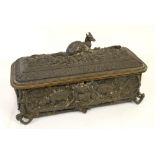 19th century decorated jewellery box 30cm wide .