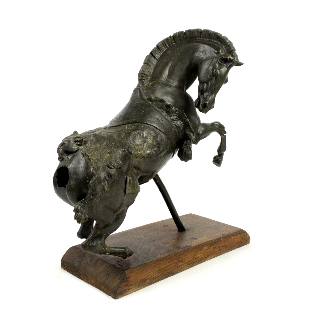 Early 20th century bronze of a ruined Antique classical sculptor off a horse with a lions skin on - Image 5 of 5
