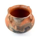 Terracotta spice bowl with four ring handles, diameter 17cm Provenance: Part of 35 lot collection of