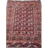 Afghan type red ground rug 120cm x 100cm and another 97cm x 105cm .