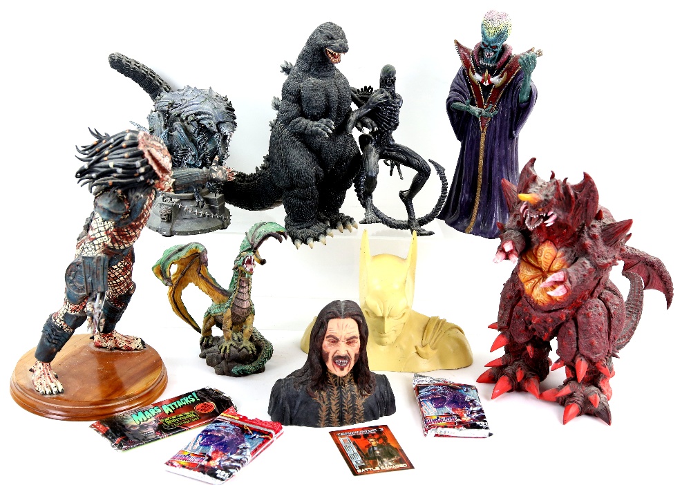 A large collection of loose film and entertainment related figures, models and kits including The