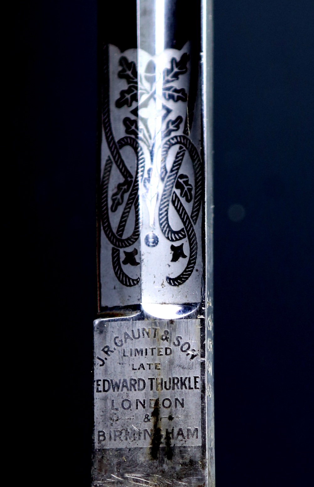J R Gaunt & Son Ltd, Late Edward Thurkle, London & Birmingham, Naval Officers dress sword, the 79. - Image 6 of 7